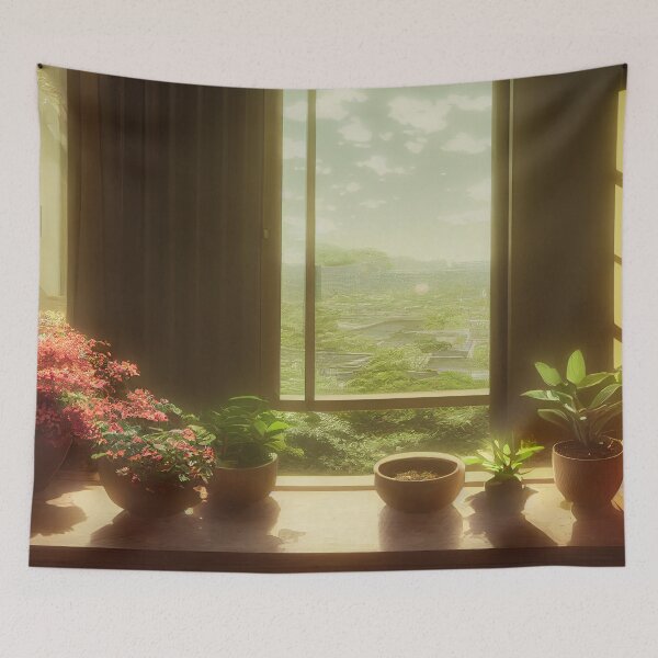 Item preview, Watering Plants in The Morning Scenery designed and sold by luceamart.
