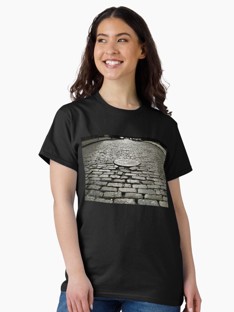 Thumbnail 1 of 7, Classic T-Shirt, Soho Cobblestone Black and White NYC Art designed and sold by OneDayArt.