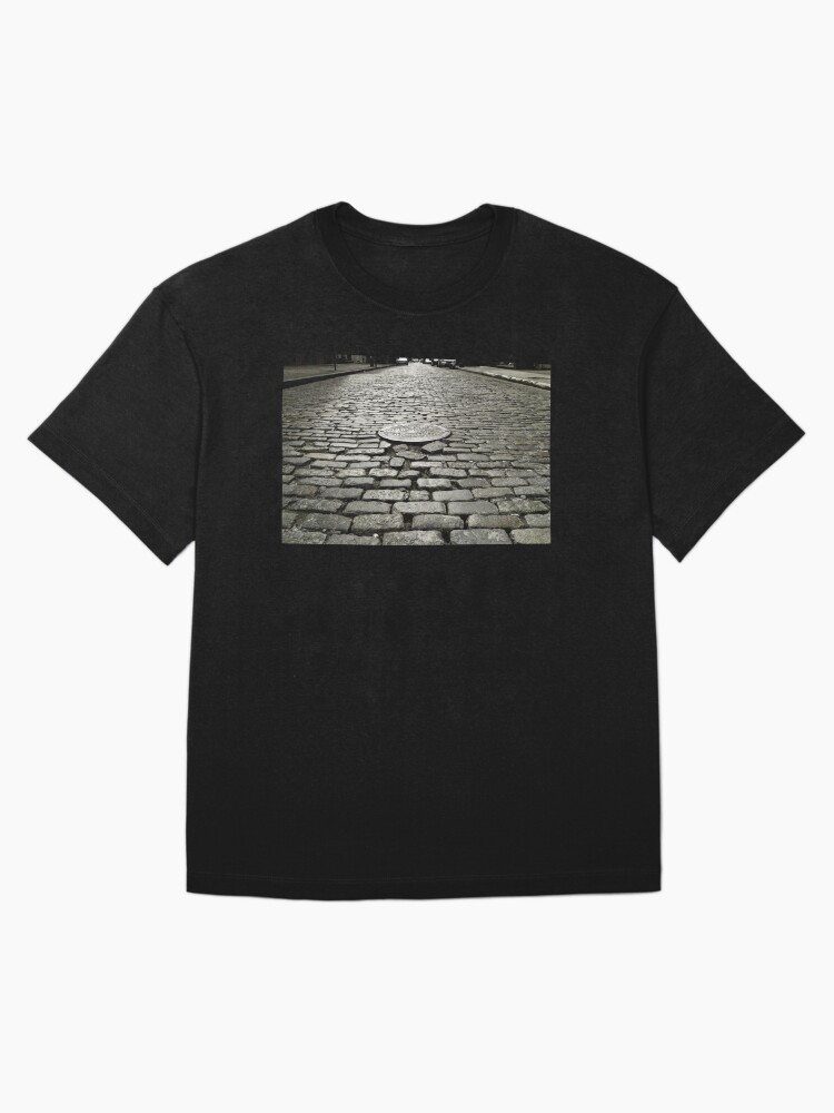 Thumbnail 3 of 7, Oversized T-Shirt, Soho Cobblestone Black and White NYC Art designed and sold by OneDayArt.