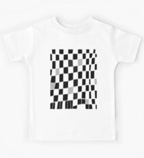 Funky check black grey white Kids Tee