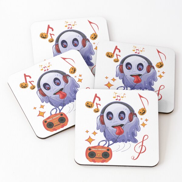 Item preview, Cute Halloween Ghost with headphone music designed and sold by GarnersDesigns.