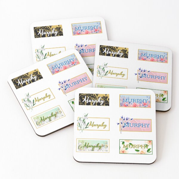 Item preview, Murphy name sticker for hydro flask, name sticker image, sticker pack, personalized name sticker, custom name sticker, name stickers for kids designed and sold by DoodlesFlowers.