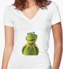 Kermit The Frog Le MEME Women's Fitted V-Neck T-Shirt
