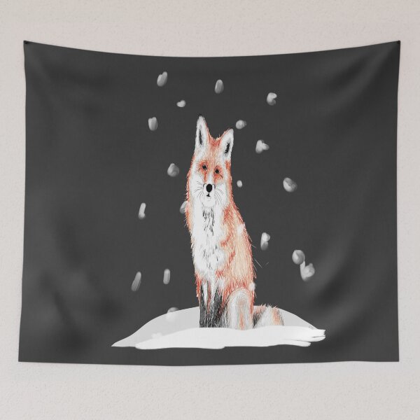 Item preview, Cute Red Fox in Winter Snow White Landscape  designed and sold by 18thCircusCat.