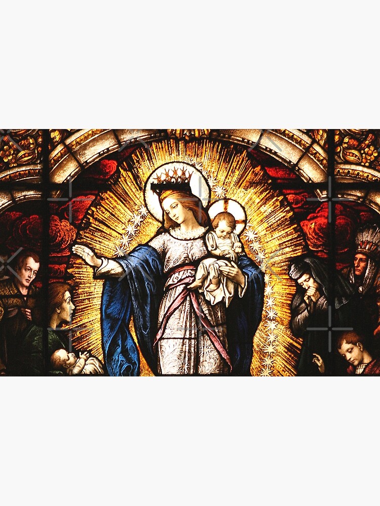 17 Inch Laptop Sleeve Mother Mary Stained Glass 