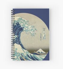 Cuaderno de espiral Gran ola fuera del círculo de Kanagawa
