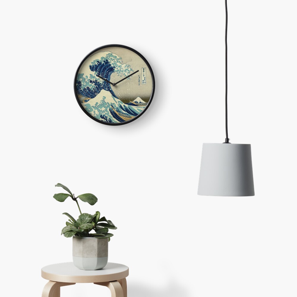 Great Wave off Kanagawa circle Clock