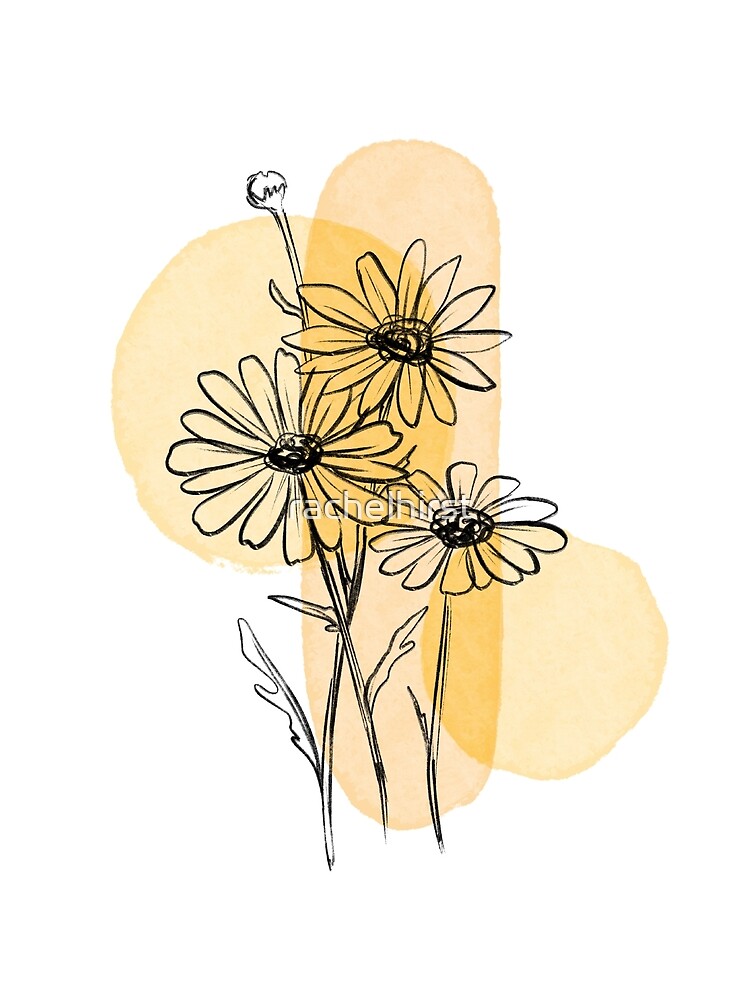 Floral Series: Small Sunflowers | Yellow, Drawing by Marco Paludet |  Artmajeur