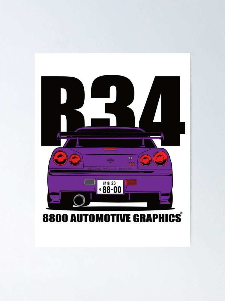 Nissan Skyline R34 GTR Purple Version | Poster