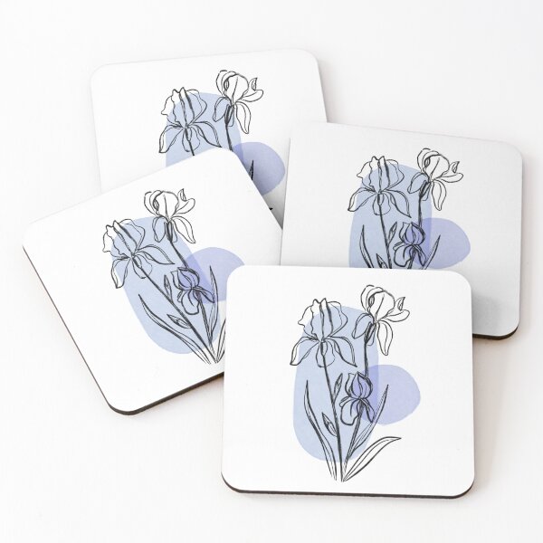 Item preview, Minimalist Iris - Botanical Drawing with Purple Shapes designed and sold by rachelhirst.