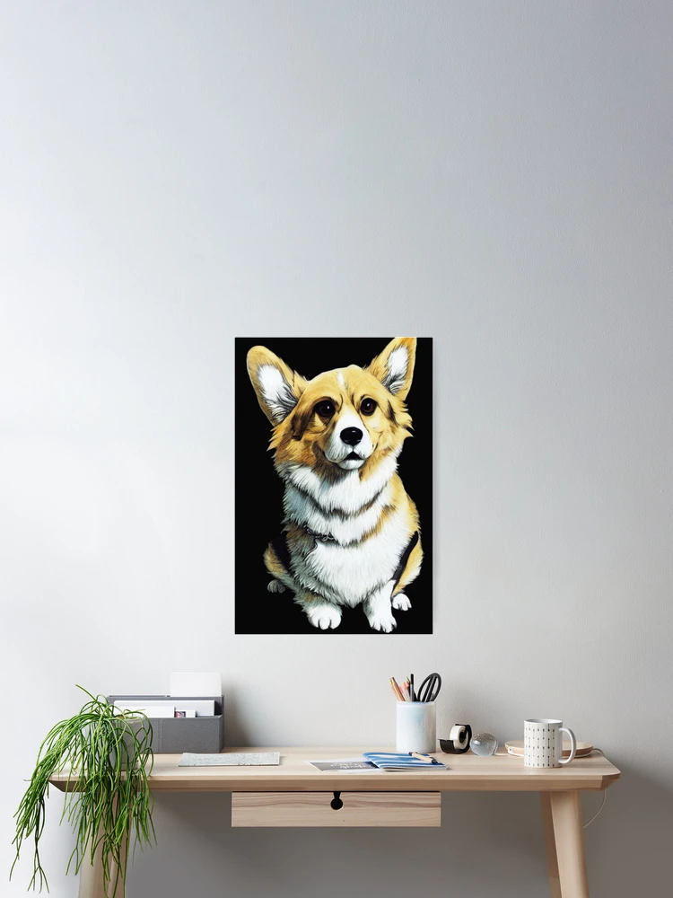 Thumbnail 2 of 3, Poster, Smiling Corgi designed and sold by RiotStore.