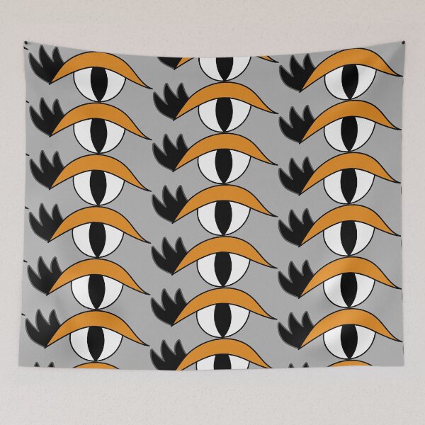 Item preview, Cute cartoon eye with lashes and orange lid designed and sold by AngelDawnDesign.