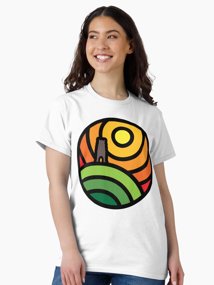 Thumbnail 2 of 7, Classic T-Shirt, Glastonbury Tor Sunset designed and sold by AtticusGreen.