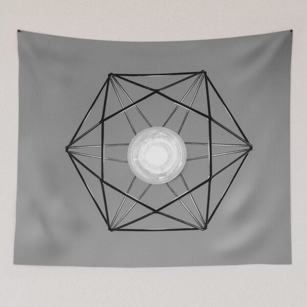 Item preview, PATTERN DESIGN STUDY #92 – Black Framed Pendant Lamp with Grey Wall designed and sold by DEL-Productions.