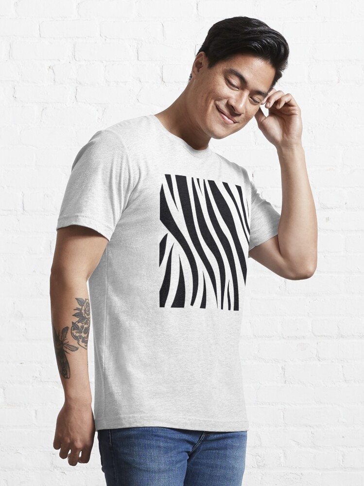 Vertical black and white striped | Essential T-Shirt