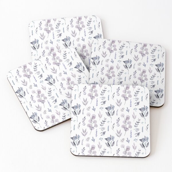 Item preview, Eucalyptus watercolor Purple lineal pattern designed and sold by Anis Illustration.