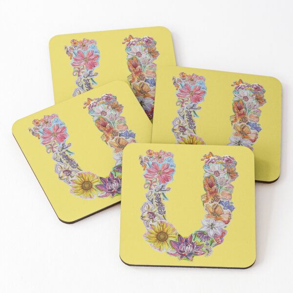 Item preview, U Floral Initial designed and sold by Lenaartist.
