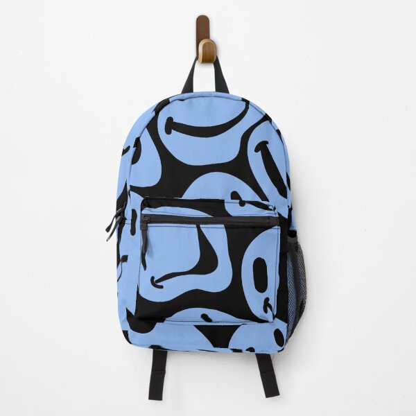 Item preview, Melted Blue Happy Faces Over a Black Background designed and sold by CreativeDelco.