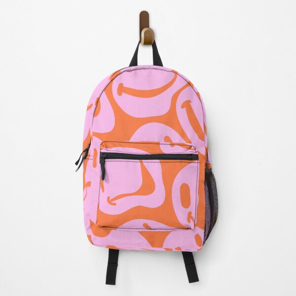 Item preview, Melted Aesthetic Pink Happy Faces Over Orange designed and sold by CreativeDelco.