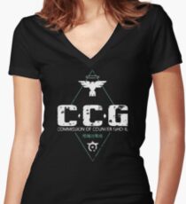 Commission of Counter Ghoul Women's Fitted V-Neck T-Shirt