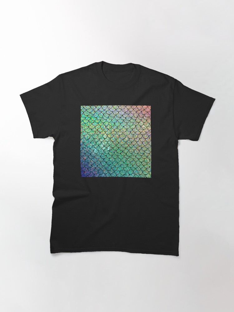 Alternate view of Colorful Glitter Mermaid Scales Classic T-Shirt