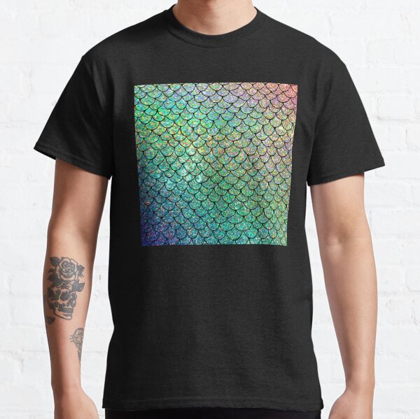 Colorful Glitter Mermaid Scales Classic T-Shirt