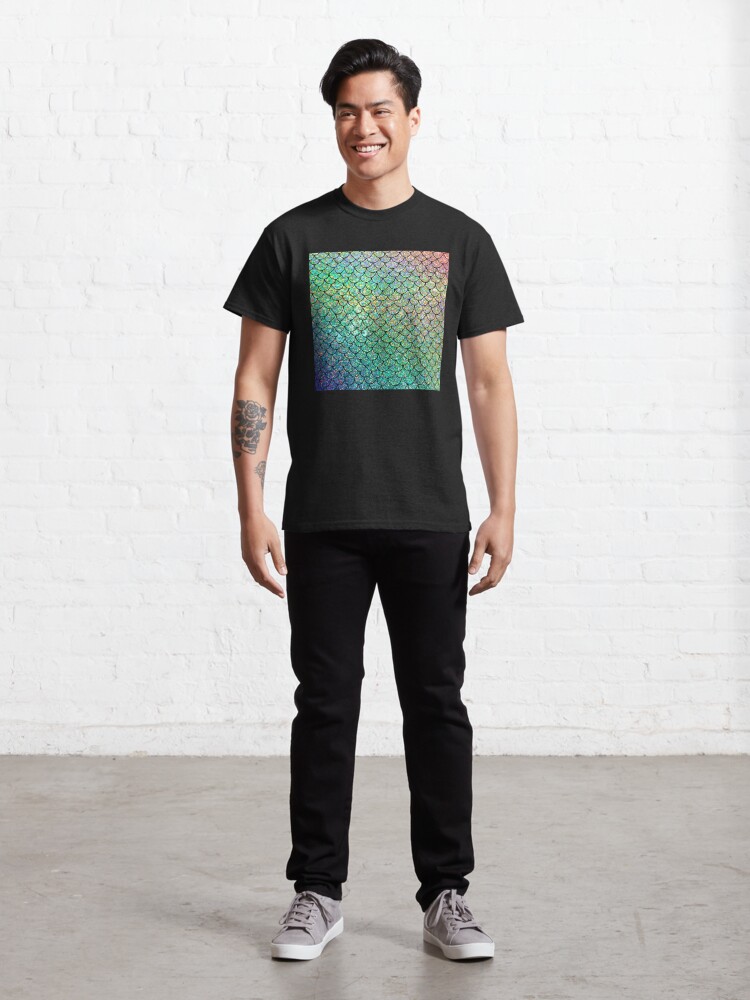 Alternate view of Colorful Glitter Mermaid Scales Classic T-Shirt
