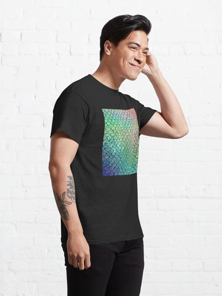Alternate view of Colorful Glitter Mermaid Scales Classic T-Shirt