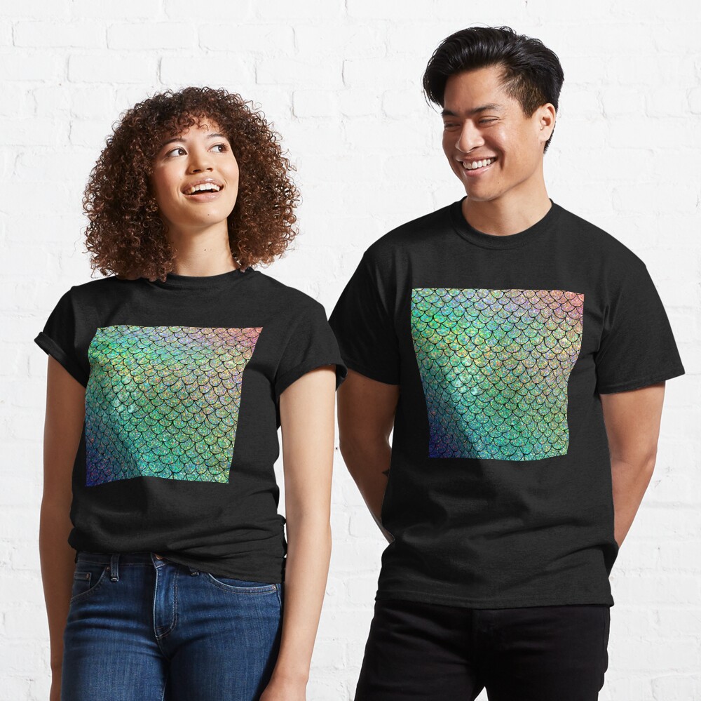 Colorful Glitter Mermaid Scales Classic T-Shirt