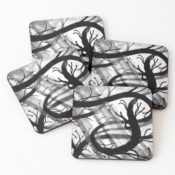 Item preview, Twisting Branches in Sunlight - Abstract Black and White Charcoal designed and sold by jrobinsonart.