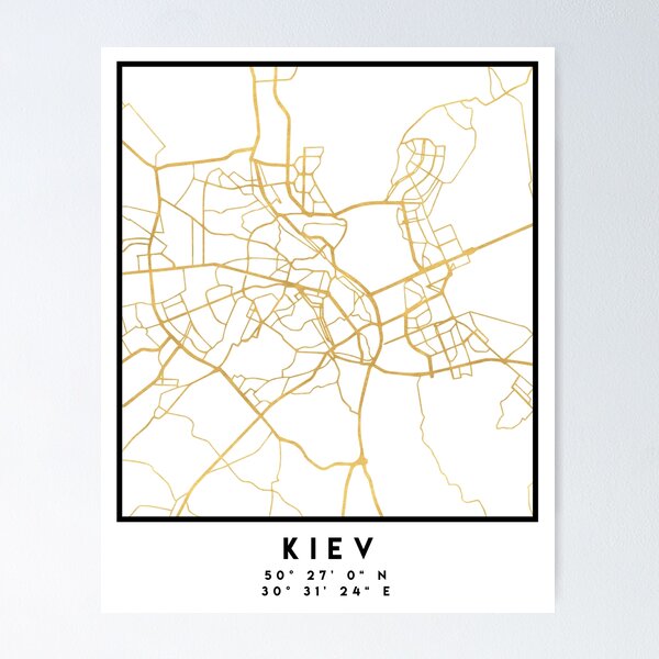 Item preview, KIEV UKRAINE CITY STREET MAP ART designed and sold by deificusArt.