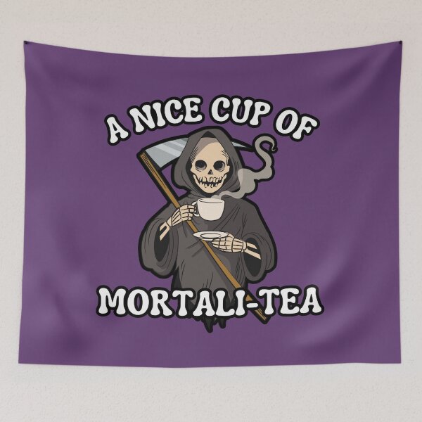 Item preview, Funny - A nice cup of mortali-tea - Purple designed and sold by CreepyCurator.