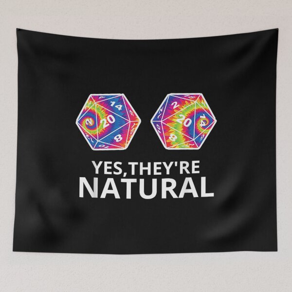 Item preview, Tye Die Yes They're Natural D20 Dice Funny Boob D 20 Gamer W designed and sold by Gabeporte.