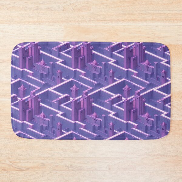 Item preview, Cute Pink Imaginary City Seamless Pattern designed and sold by supercute-cyber.