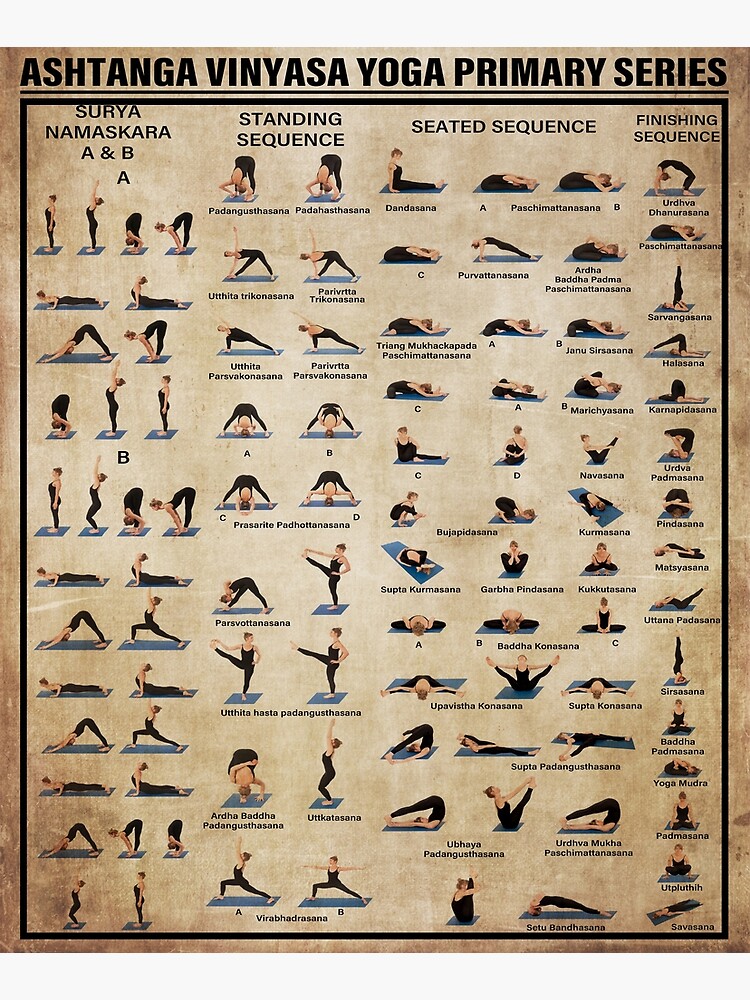 Ashtanga vinyasa yoga primary series Poster for Sale by