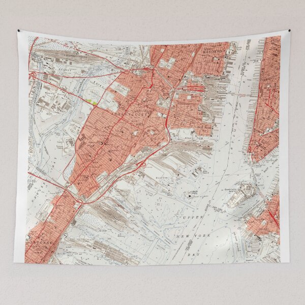 Item preview, Vintage Map of Jersey City NJ (1955) designed and sold by BravuraMedia.