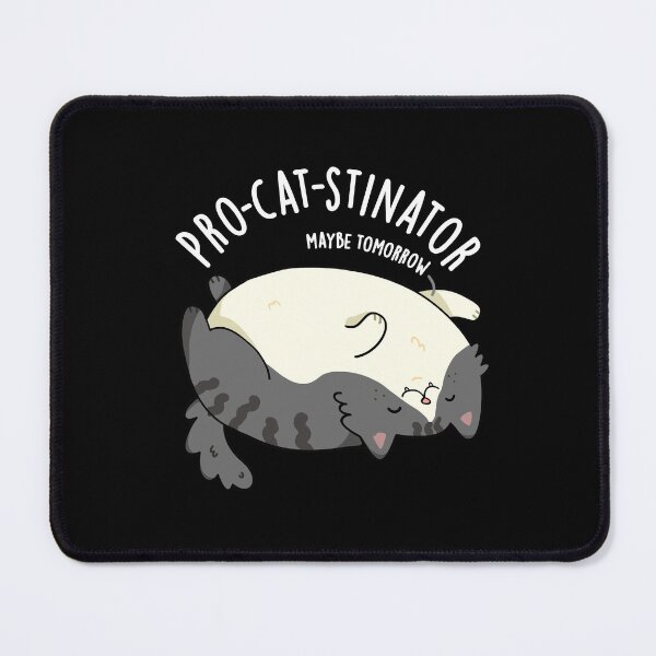 Item preview, Pro-cat-stinator Funny Fat Cat Puns (Dark BG) designed and sold by punnybone.
