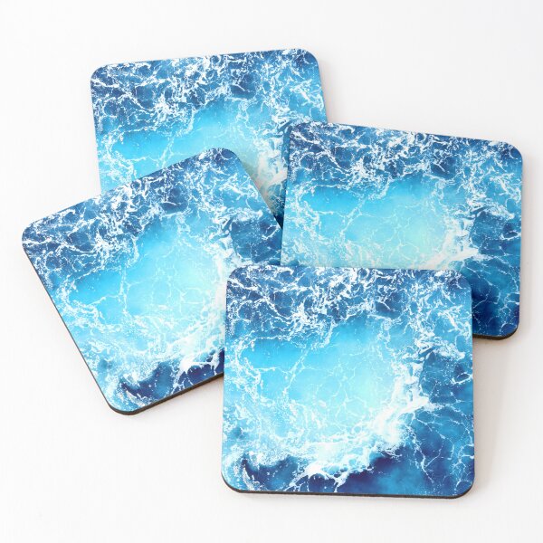 Item preview, WATERSCAPES #4 - White Ocean Foam on Fluorescent Blue Water designed and sold by DEL-Productions.