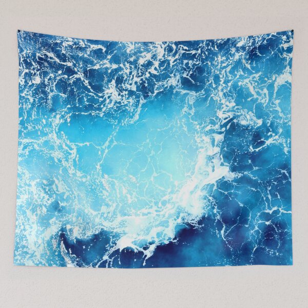 Item preview, WATERSCAPES #4 - White Ocean Foam on Fluorescent Blue Water designed and sold by DEL-Productions.