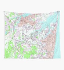 Vintage Map of Long Branch & Red Bank NJ (1954) Wall Tapestry