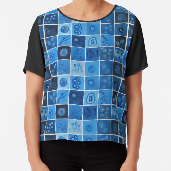 Blue Virus Chiffon Top
