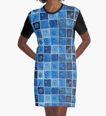 Blue Virus Graphic T-Shirt Dress