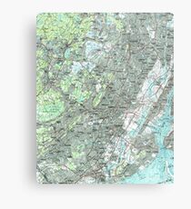 Newark NJ and Surrounding Areas Map (1986) Metal Print