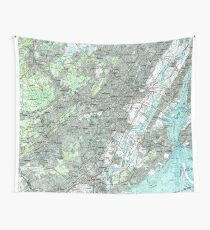 Newark NJ and Surrounding Areas Map (1986) Wall Tapestry