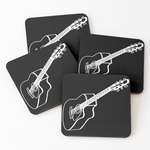 Item preview, White Outline of an Acoustic Guitar designed and sold by Grepthor.