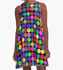 Black Neuron Dots A-Line Dress
