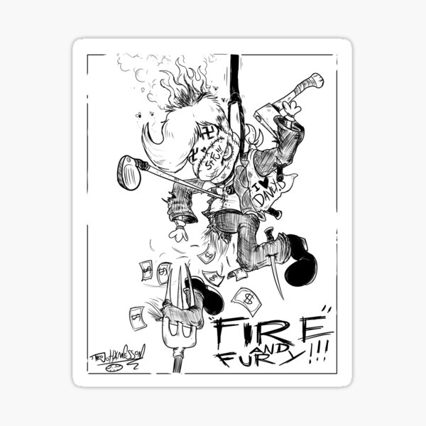 Vista previa del artículo con la obra «"Fuego y furia"», diseñado y vendido por combthecombel.