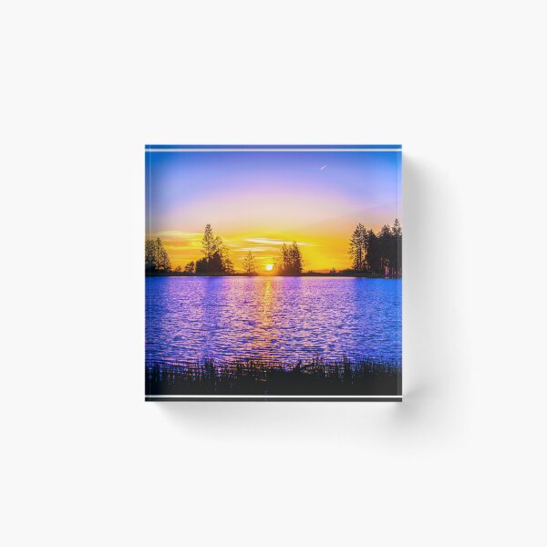 Item preview, WATERSCAPES #6 - Golden Sunset Reflected on Blue Lake designed and sold by DEL-Productions.