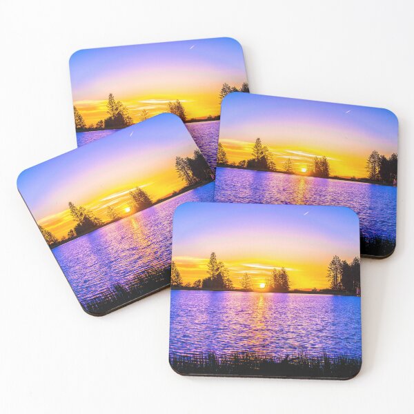 Item preview, WATERSCAPES #6 - Golden Sunset Reflected on Blue Lake designed and sold by DEL-Productions.