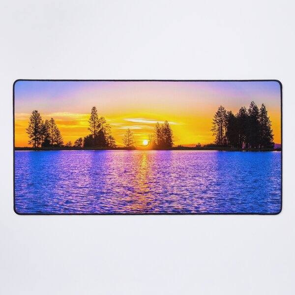 Item preview, WATERSCAPES #6 - Golden Sunset Reflected on Blue Lake designed and sold by DEL-Productions.